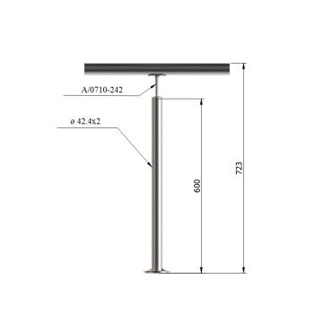Pfosten Boden 42,4 Geländer Balkon Treppengeländer Steher Rundrohr Edelstahl V2A